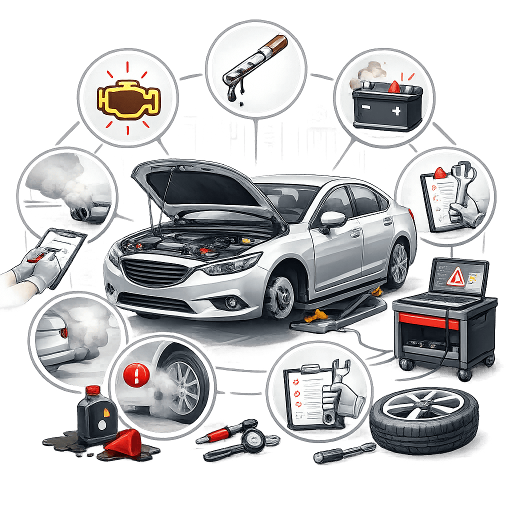 Признаки, указывающие на необходимость ТО