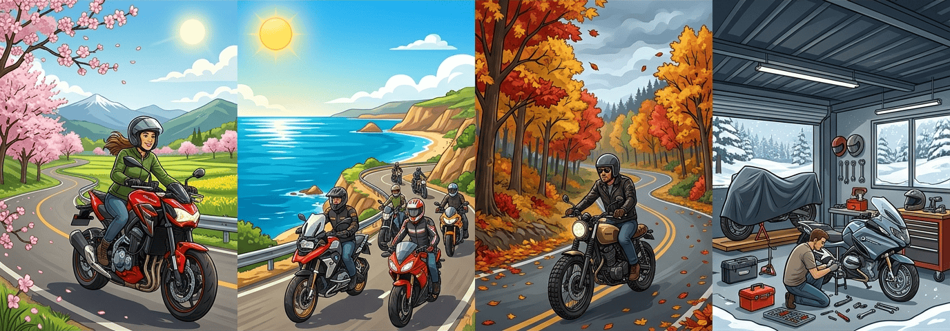 Интерес к мототехнике изменяется в зависимости от сезона